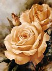 Orange Paintings - igor levashov orange roses by Unknown Artist